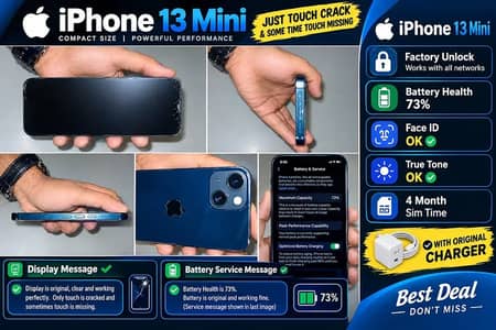Apple iPhone 13 mini FACTORY UNLOCK 04 MONTH SIM TIME