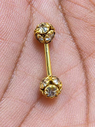 9 carat gold plated earrings double sided