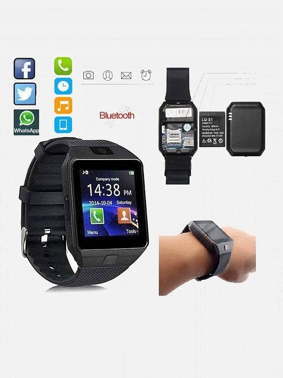 Smart Mobile Watch DZ09 with Bluetooth, SIM Slot, Health Monitor, and