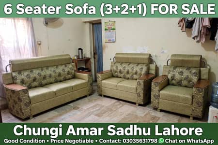 6 seater sofa (3+2+1) - Good condition,  Lahore