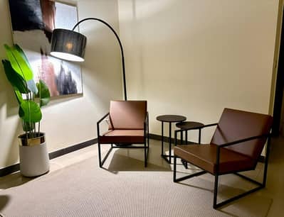 Modern Leather Accent Chairs – Set of 2
