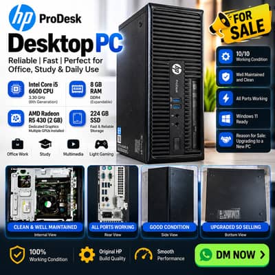 HP i5 6th Gen Desktop | 256GB SSD | 8GB DDR4 | 10/10 Condition