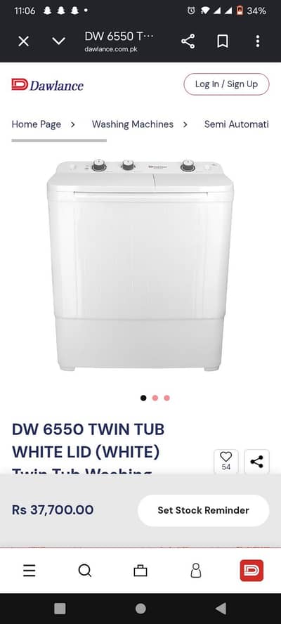 Selling Box packed Dawlance Twin tub Manual washing machine- DW 6550