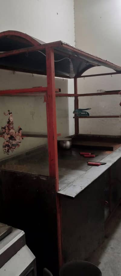 commercial restaurant cooking counter and freezer