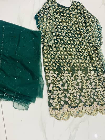 Heavy Work Party Wear 3-Piece Dress – Front & Back Same Design