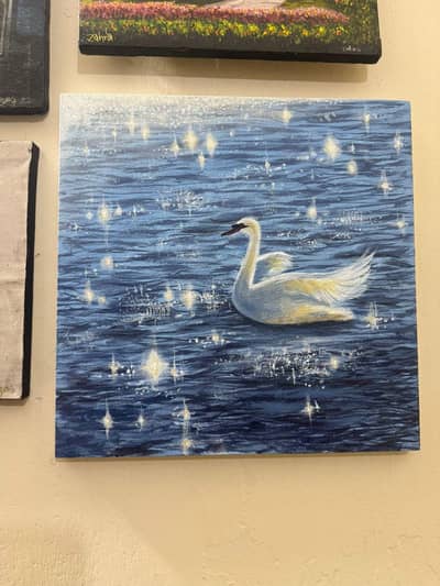 beautiful swan painting for wall decor!