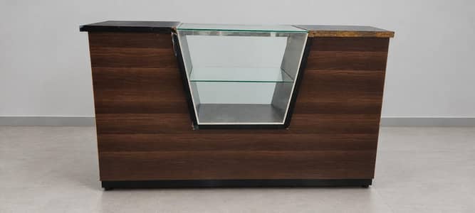 Wooden Shop Counter with Glass Display – Excellent Condition
