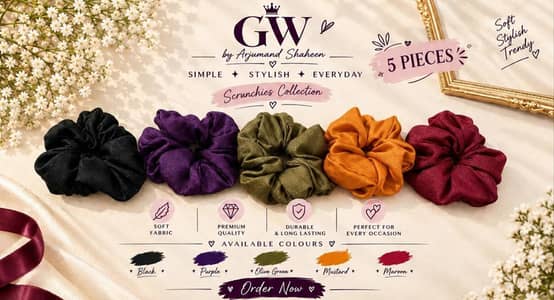 Dark colours scrunchies