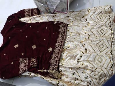 White sharara mehroon shirt