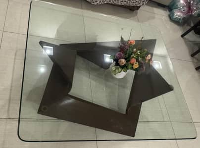 3 table with heavy glass