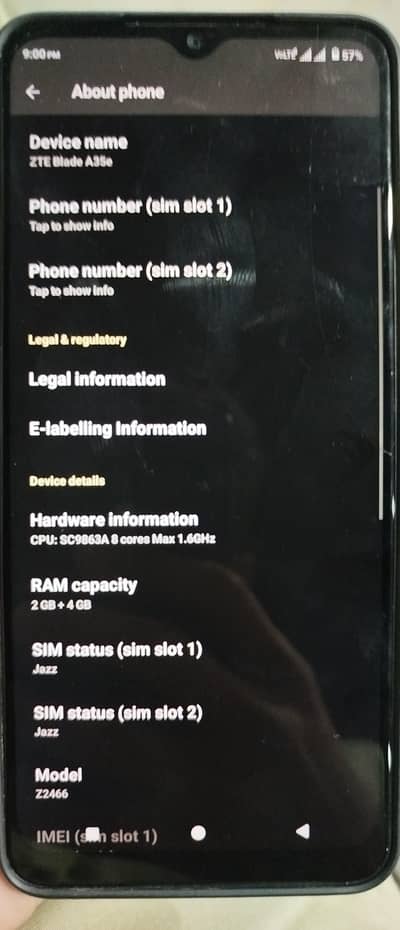 Zte Blade A35e