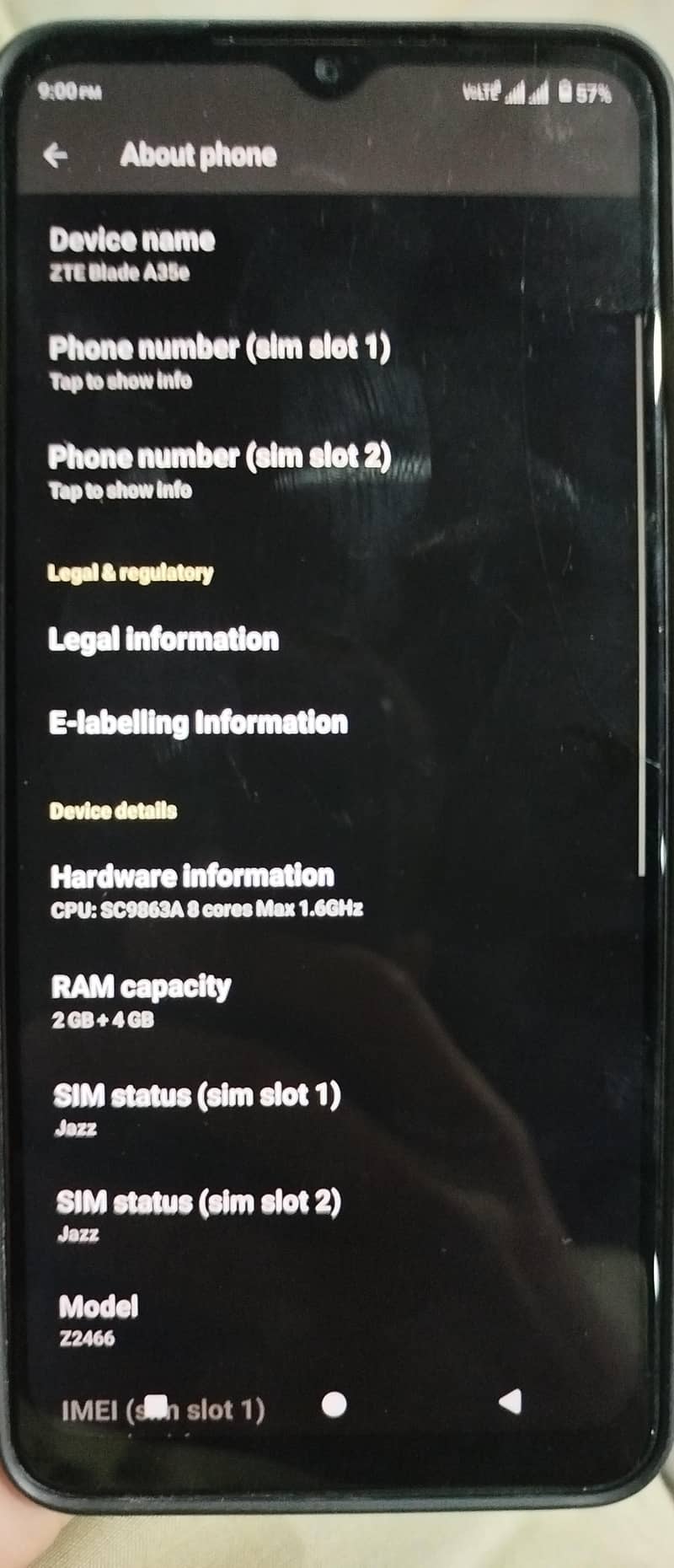 Zte Blade A35e 0