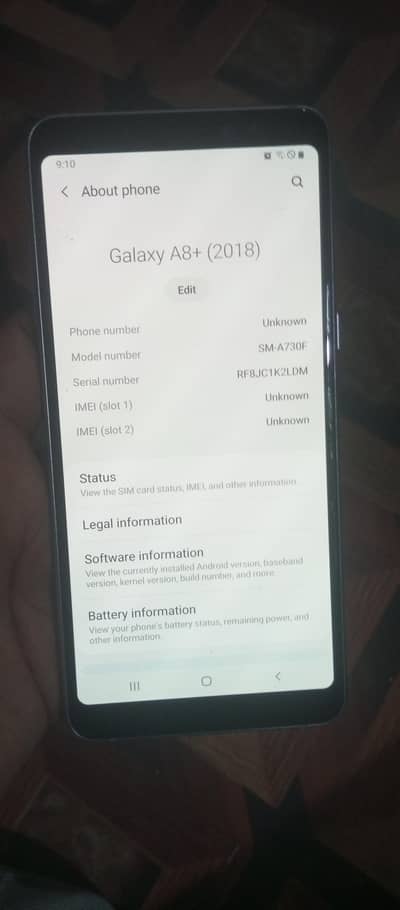 Samsung Mobile A8 Plus