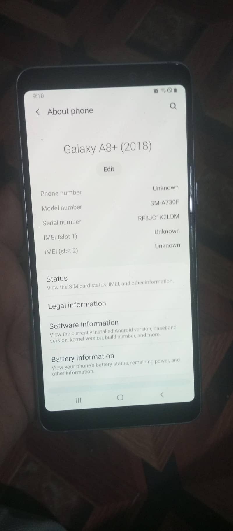 Samsung Mobile A8 Plus 0