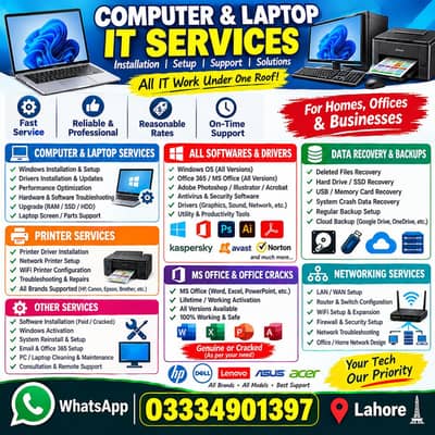 Computer, Laptops & Printers Installation