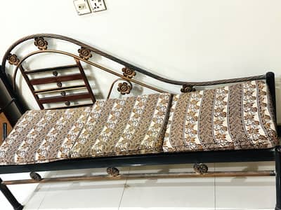 Wrought Iron Deewan Bed / Daybed with Cushions - Excellent Condition