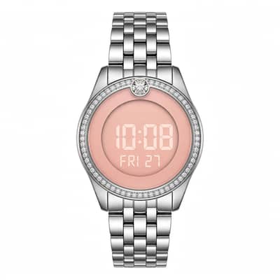 Diamond Touch Digital Ladies Watch - Gold & Peach - Zafarwal