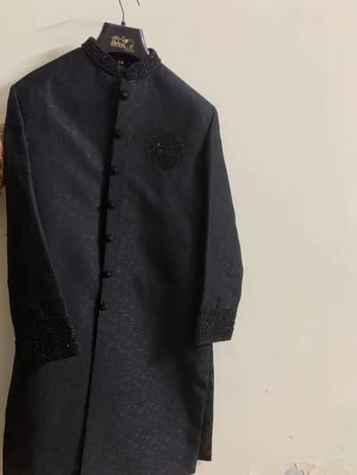 Black Designer Sherwani for Sale -10/10 Condition - Medium size