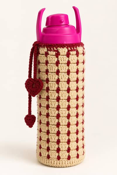 Handmade Crochet Water Bottle Cover – Beautiful Bottle Sleeve