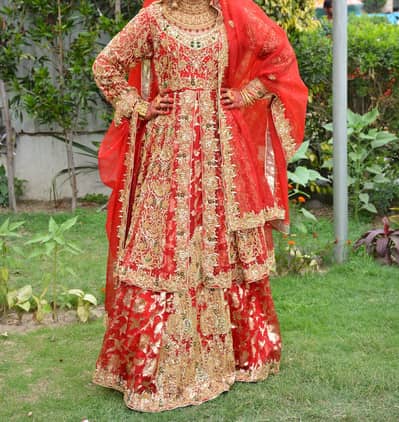 Red Heavy Bridal Barat Dress
