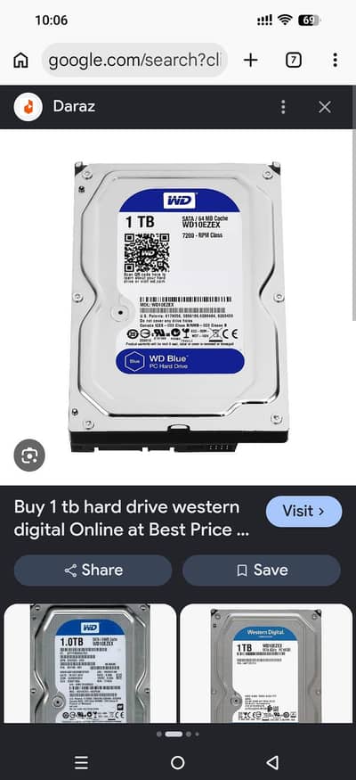 WD hard disk 1TB