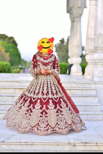 maroon bridal dress for barat