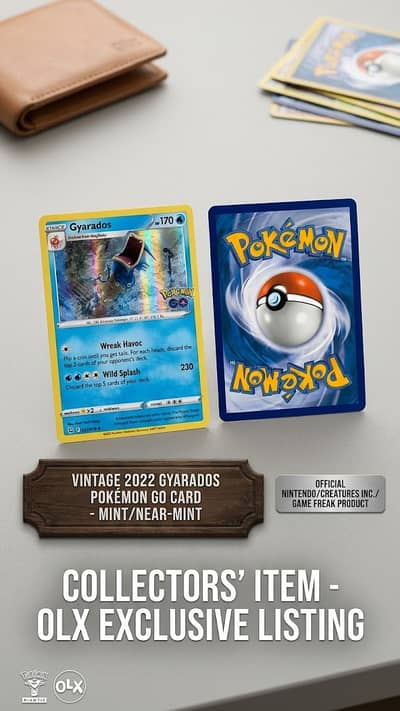 Original Pokémon TCG Gyarados Holofoil Card – Pokémon GO #022/078