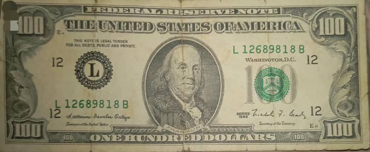 Old USA 100 Dollar Note – Vintage Collectible Currency