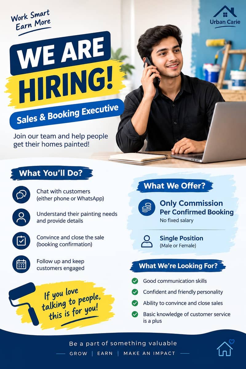 Sales & Booking Executive – Commission Based - Sales Jobs - 1121056637