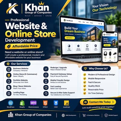 Professional Website & Online Store Development – Affordable Price