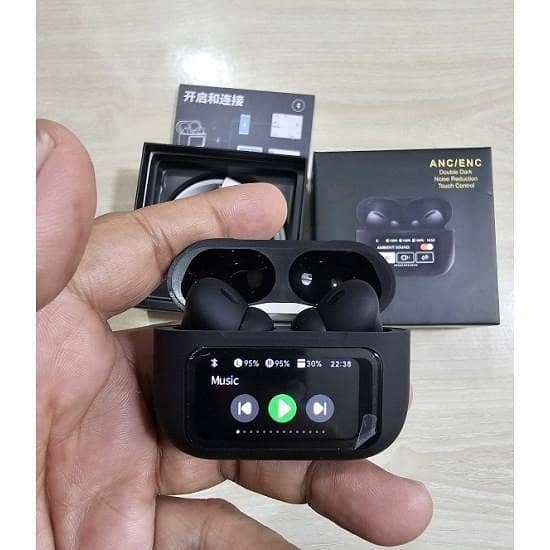 Black LIMITED TIME DEAL: 90% OFF!  Black A9 Pro Ear buds – Premium Air Pods ANC+ENC earbuds Noise Cancelling airpods | Wireless Bluetooth Earphones & Airpods Alternative | Immersive Ambient Sound, All-Day Battery! earphone