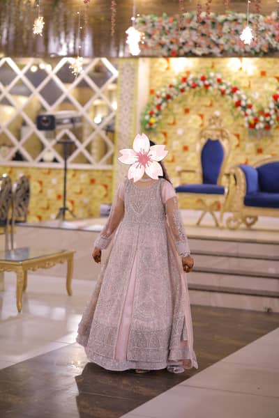 Bridal Walima Maxi With Tail - Heavy Hand Work - Like New