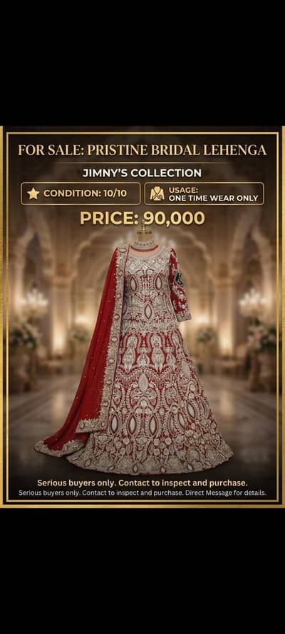 Red Bridal Lehenga - Heavy Embroidered - Worn Once