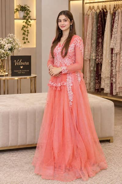 Elegant Peach Maxi for Sale  Beautiful color & classy look
