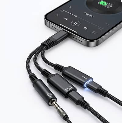3-in-1 Type-C Audio & Charging Adapter Splitter (60W Fast Charging)