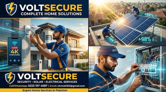 all service available for cctv solar system and home electrical works