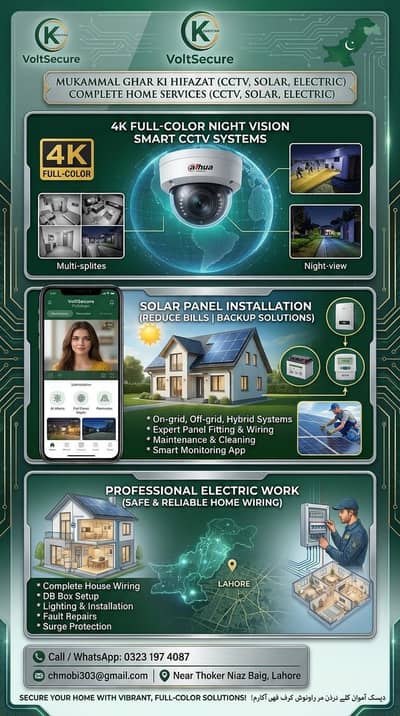 all service available cctv camera solar and electrical work from home