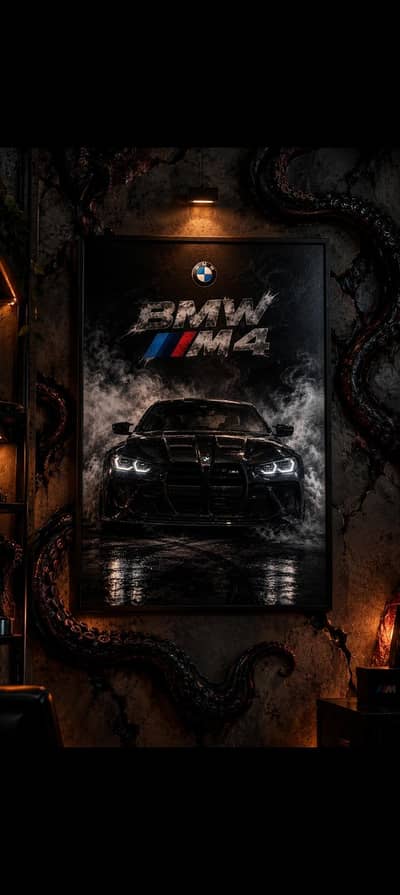 BMW CAR WALL FRAME FOR KIDS PREMIUM 4K QUALITY