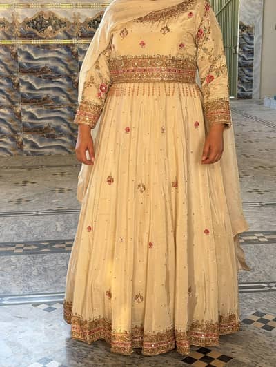 Beautiful Handmade Luxury Maxi with Adda & kora dabka  Work