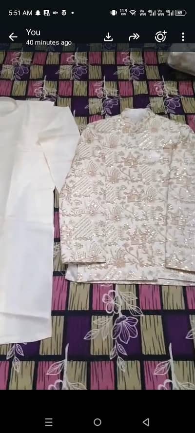 Dulha Prince Coat Set Off White Heavy - Groom Wedding