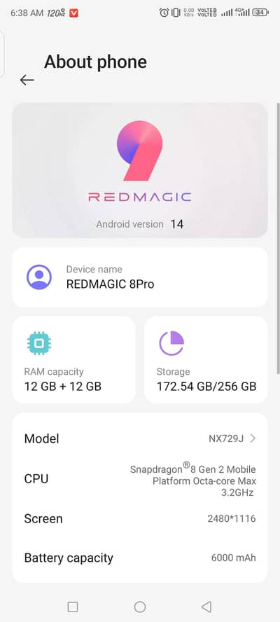 redmajic 8pro 12gb 256gb
