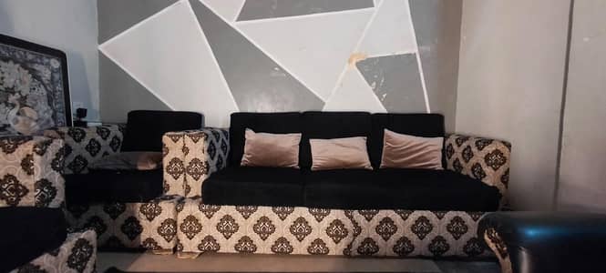 seven seater sofa with long coffee set