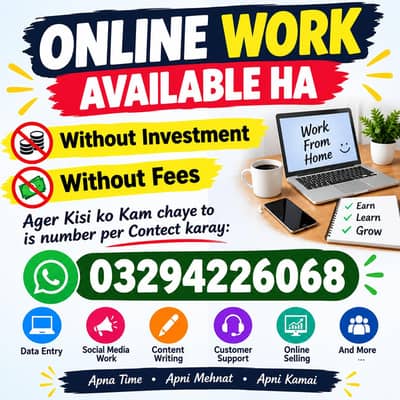 online work without investment & fees