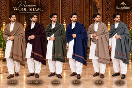 Premium Men's Wool Shawl – 6 Beautiful Colors