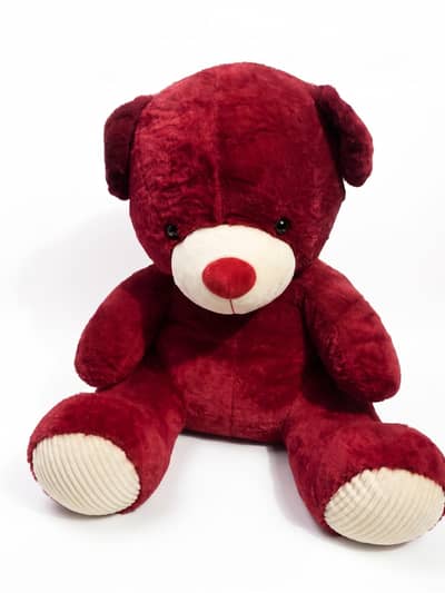 Large Burgundy Red Teddy Bear - Super Soft & Huggable Plush