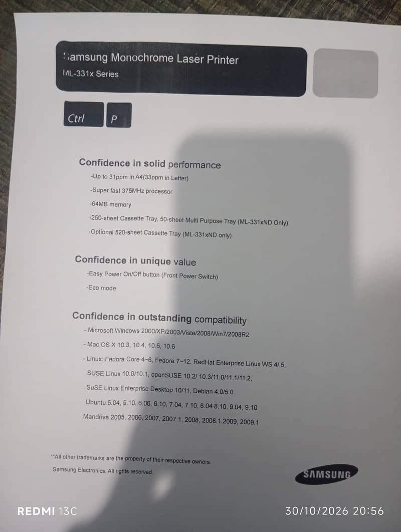 Samsung Printer ML-3310DN 7