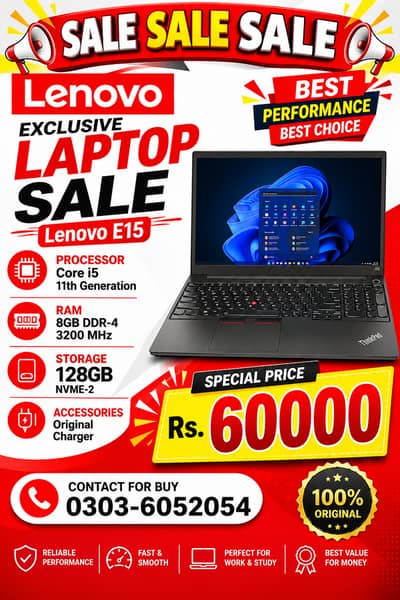 Lenovo E15, Core i5 11th Generation