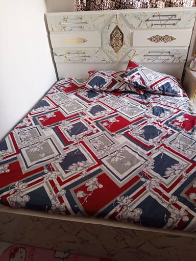 bed + mattress and almari for sale