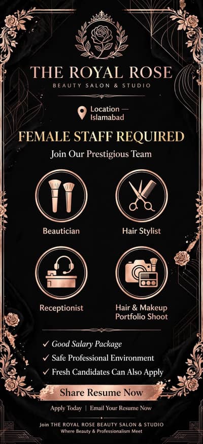 Receptionist and other female staff required
