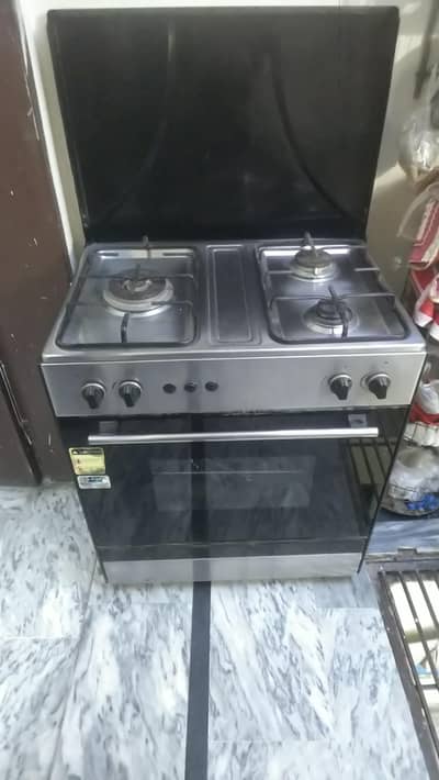 3-Burner Cooking Range with Baking Oven for Sale (Stainless Steel)